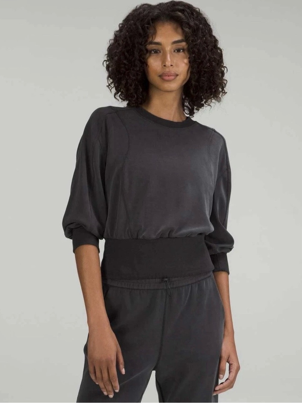 Lululemon Women’s Softstreme Ribbed-Hem Pullover Black Size 6